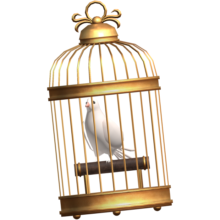 Bird Cage w Dove (waist) - Gold