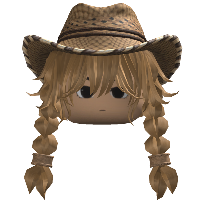 Braided Hair w/ Cowboy Hat (Blonde)