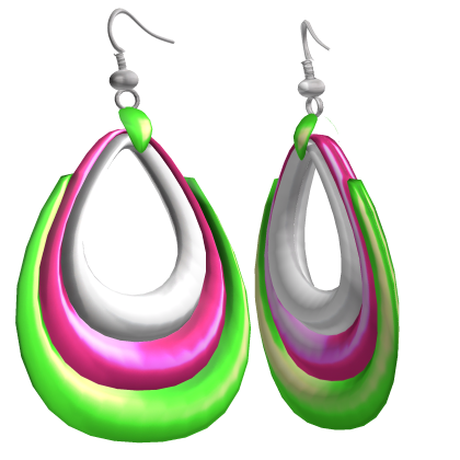 Pink & Green 2000s Harajuku Ear Hoops Y2K