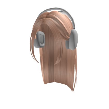 Blonde Preppy Straight Hair w/ Headphones