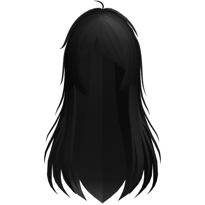 long gothic layered wispy hair in black Roblox item