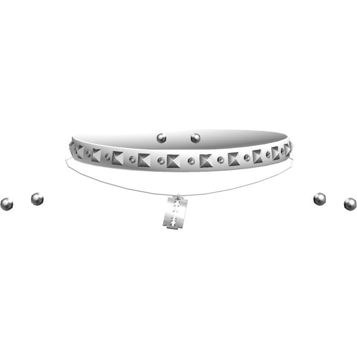 white studded pierced choker emo
