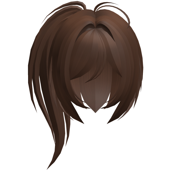moe emo high messy side ponytail brown
