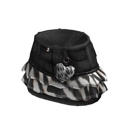 Gyaru Grunge Black Denim Zebra Fur Mini Skirt