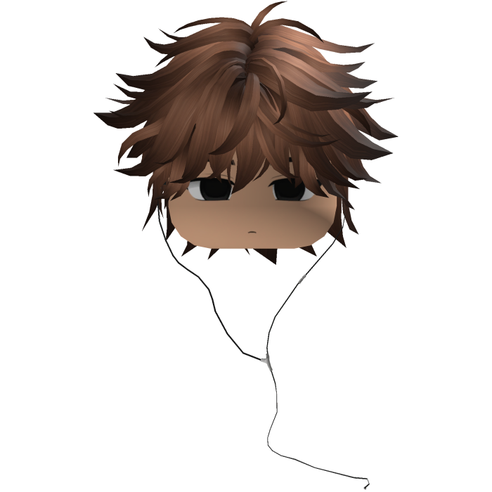 Y2K emo boy with headphones, white and bronw hair