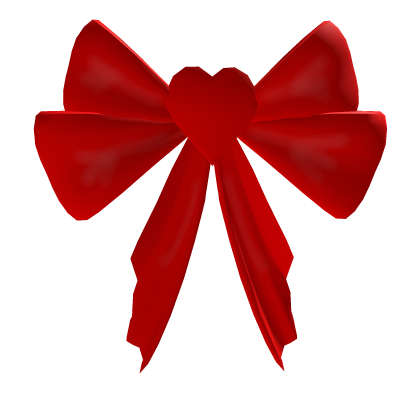 Large red heart shaped double bow Roblox item