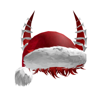 Christmas Hat With Red Hair + Spiky Horns