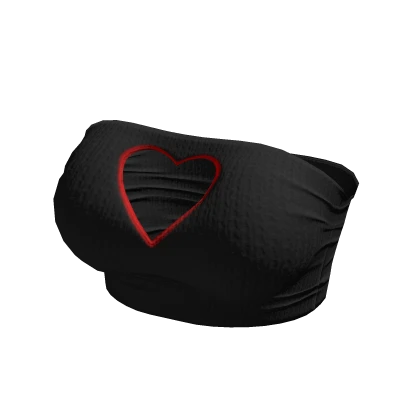 Valentine Knit Heart Tube Top Cutout in Black Red | Roblox