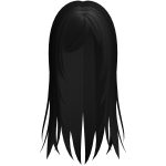 long wispy anime ghost girl hair in black