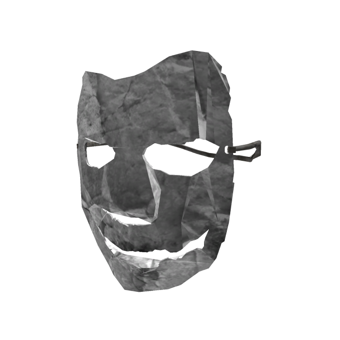 White Paper Mache Scary Mask