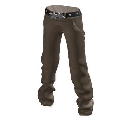🤎 Brown Canvas Pants With Star-Belt