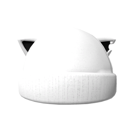 White bitten cat ears beanie