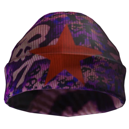 Y2K Purple Skeleton Star Beanie | Roblox Item - Rolimon's