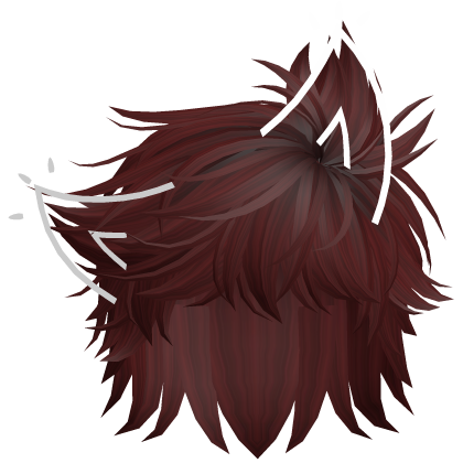 Cat Boy Hair w/ Emoticon (Red) Roblox item