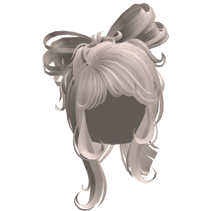 Short Cute Bow Shaped Ponytail Hair - Silver Roblox item