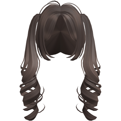 🤍 voluminous curly twintails brown Roblox item