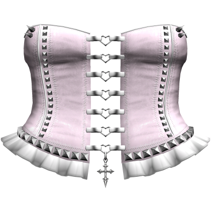 Emo Spikey Studded Heart Corset Dress in Pink