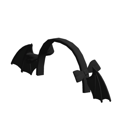 ୨୧: Cute Black Bat Wing Headband with Bows