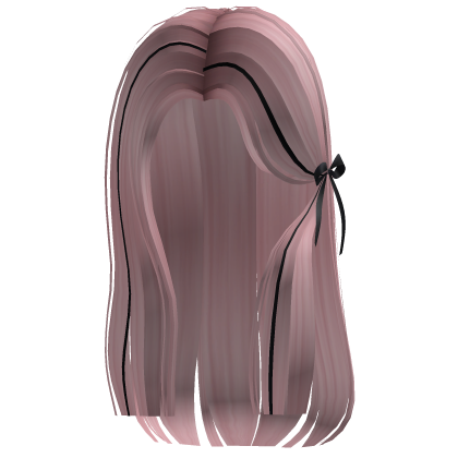 Tucked Long Straight Hair w/ Bow (pink) Roblox item