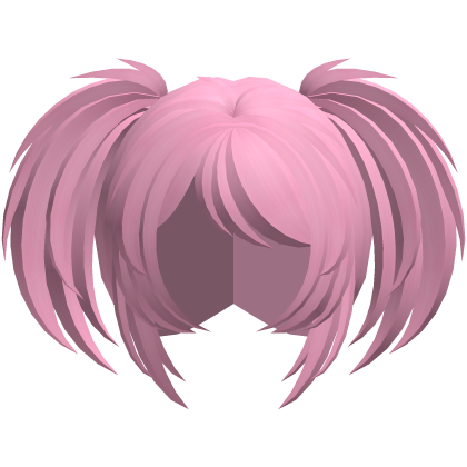 emo vkei moe fluffy pigtails hot pink