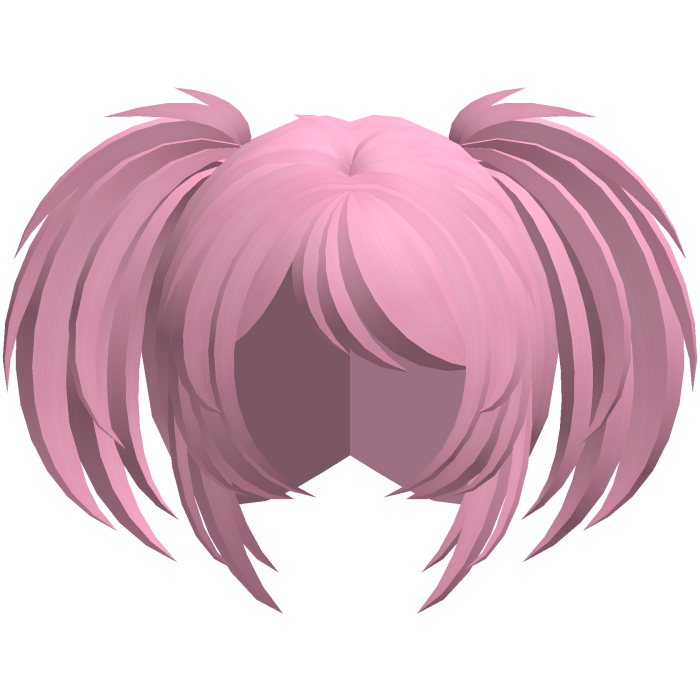 emo vkei moe fluffy pigtails hot pink