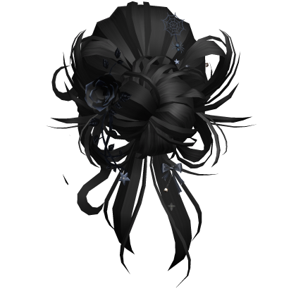 Gothic Messy Rose Thorn Bun (Black)