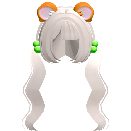 ♡ blonde hime wavy pigtails w hamtaro ears