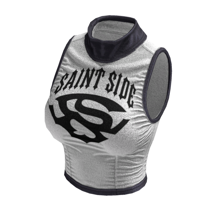 Sleeveless Y2K Top (White Blue Grey)
