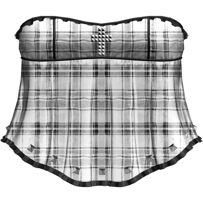Gothic White/Black Plaid Ruffle Dress