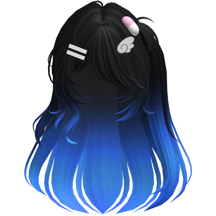 cute Black and Blue Hair emo cute anime y2k