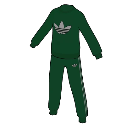 Green crew set white store
