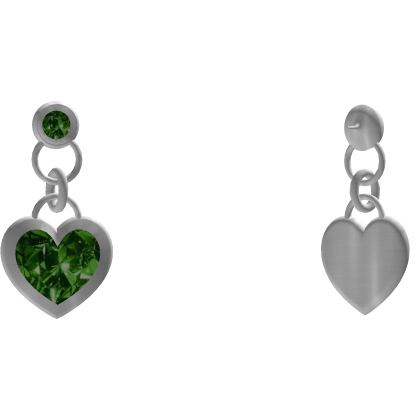Green Heart Diamond Earrings