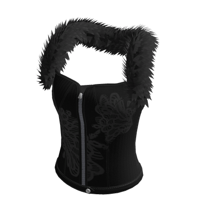 Black Fur Corset