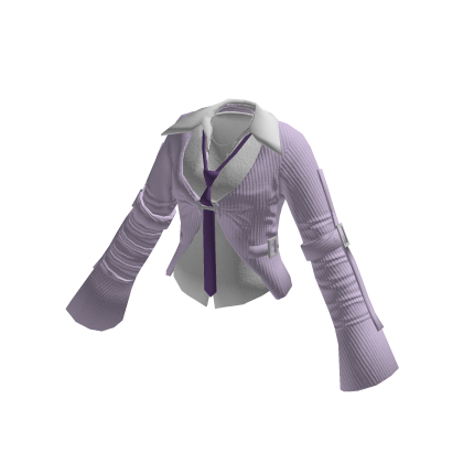 Preppy Blouse w/ Shirt & Tie (Purple)
