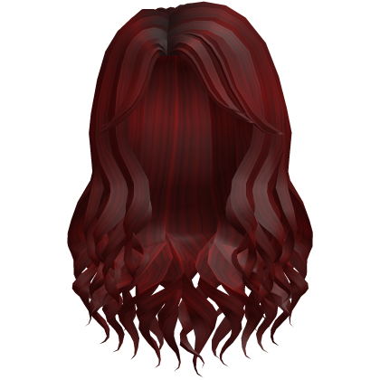 Long Curled Sidepart Hair in Red Roblox item