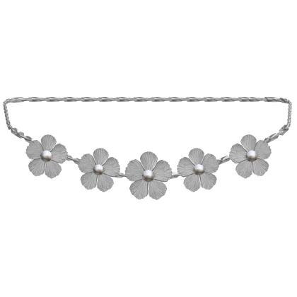 Silver Flower Waist Chain W Pearl