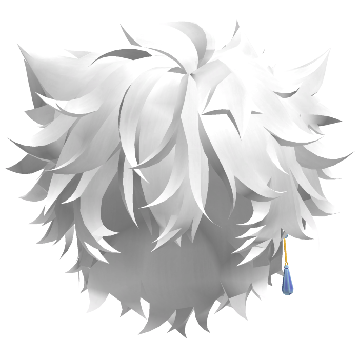 White Furry Messy Anime Boy Hair w/ ears