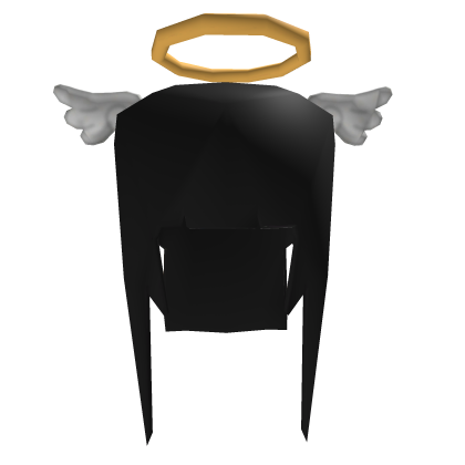 Low Poly Angelic Wings Halo Black Hair