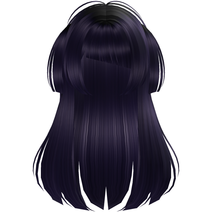 Dark purple Long Doll Hair with Mini Pigtails