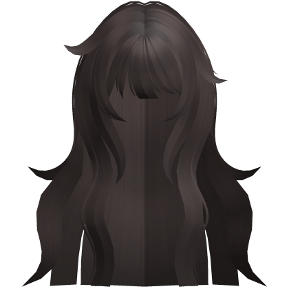 long fluffy messy anime flowy hair brown