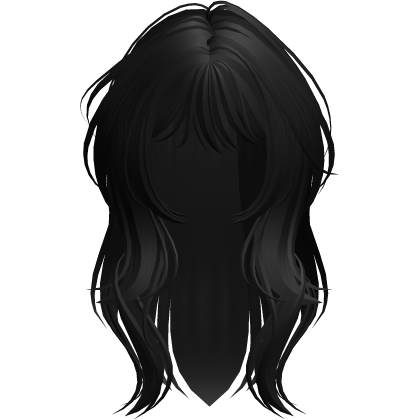 Messy Emo Layered Wolfcut Hair in Black Roblox item