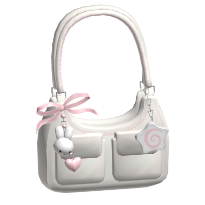 ♡ coquette bag with keychains light beige