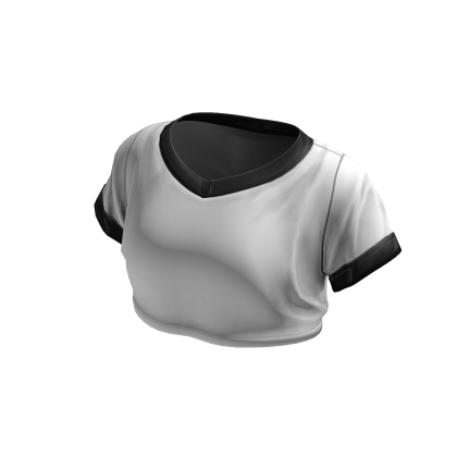 black white crop top tee shirt thumbnail