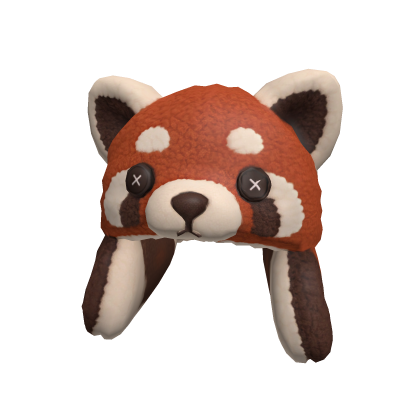 cozy red panda ushanka hat