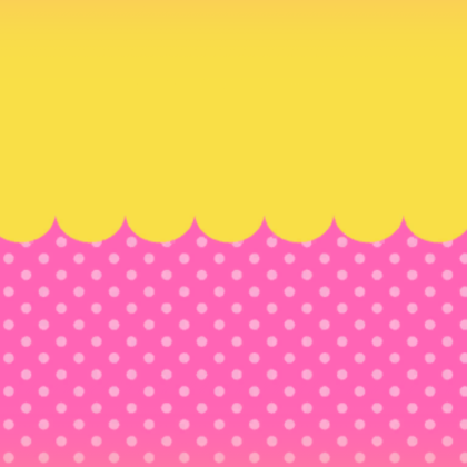 Sweet Pink Bunny Polka Dots & Ylw Scalloped Design