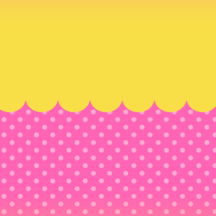 Sweet Pink Bunny Polka Dots & Ylw Scalloped Design