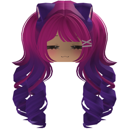Cute hair emo Y2K cat-ear braids (pink)