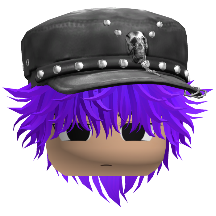 Fluffy Emo Black Beret Y2K Boy Hair (Purple)