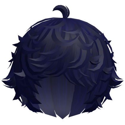 cute midnight blue kawaii messy lamb curly wavy