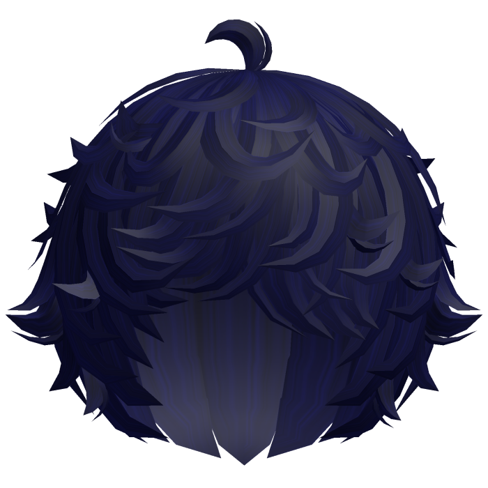 cute midnight blue kawaii messy lamb curly wavy